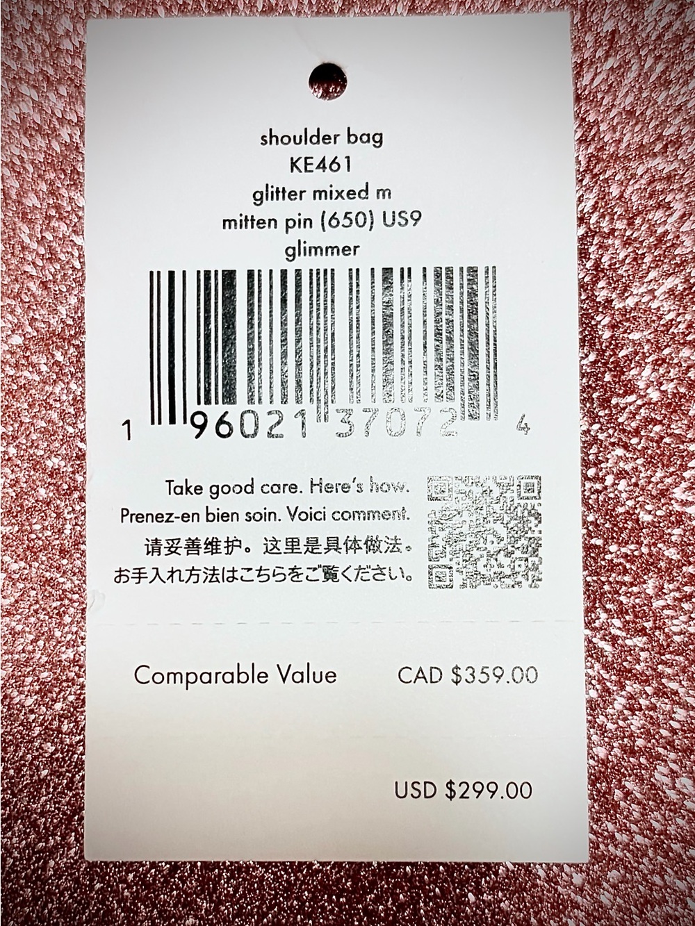 kate spade Glitter Rose Pink Shoulder Bag - Picture 4 of 4